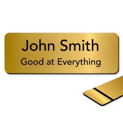 cmart555 Name tag Brushed Gold - Black Text