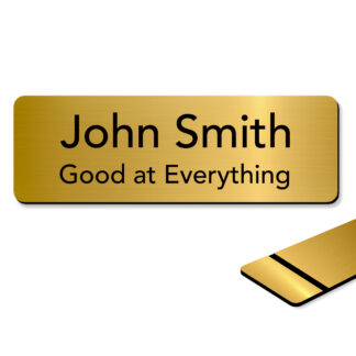 cmart555 laser engraved brushed gold name tag with black text